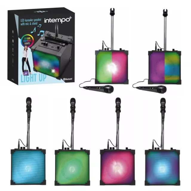 New Intempo Karaoke Bluetooth Speaker With Microphone, Stand & Lights