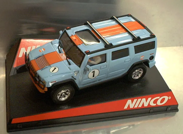 Ninco Hummer H2 Gulf #1 Proshock Ref: 50489 Slotcar 1:32 Nuovo Di Zecca/Scatolato