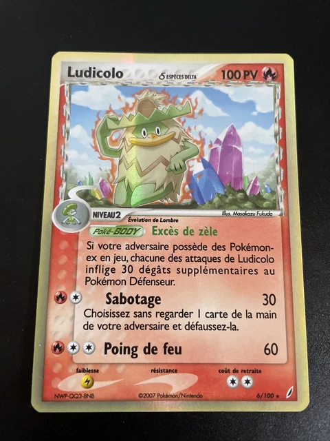 Ludicolo Holo - Pokemon 6/100 Ex Gardiens De Cristal Proche Du Neuf Fr