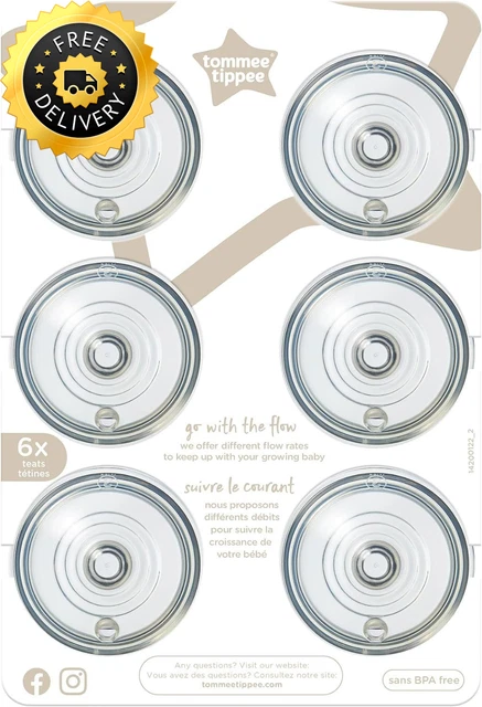 Teas de biberón Tommee Tippee Closer to Nature, 6 unidades (paquete de 1)