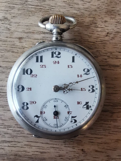 Pendentif Montre Gousset Ancien – Médaillon Argent Vierge, Birmingham, FOB