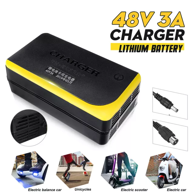 Chargeur Vélo Electrique 48V 3A Li-Ion Batterie pour trottinettes bicyclette