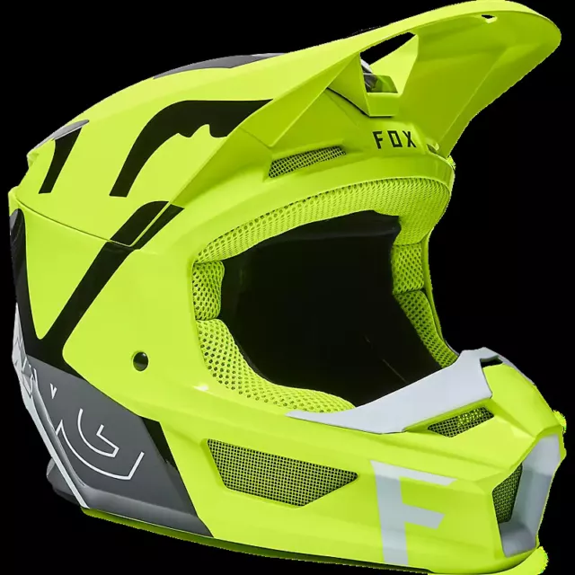 Fox Racing Youth V1 SKEW Helmet HiVis Yellow