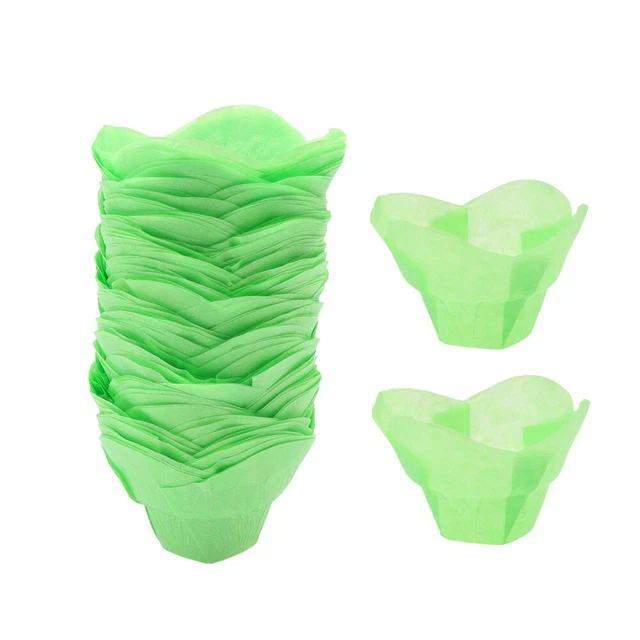 100 piezas tazas de pergamino desechables delineadores de cupcakes comestibles tazón de postre bebé