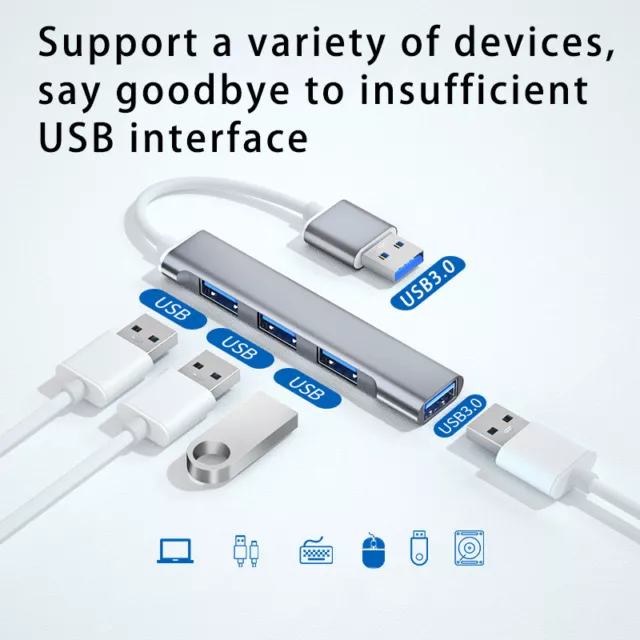 HUB USB  3.0 5Gbps 4 ports Multiprise Multi Chargeur Câble pour PC Laptop