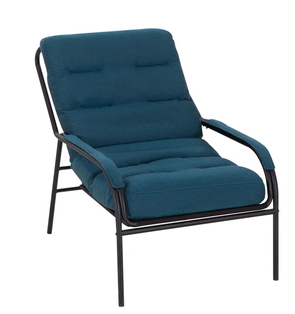 Lounge Recliner Chair Leisure chair Studio Chairs Iron Arm Club Chair -Navy Blue