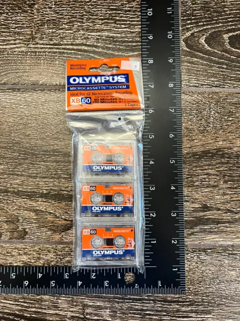 Olympus XB60 Microcassette Tapes 60 Minute 3 Pack New NOS MC-60