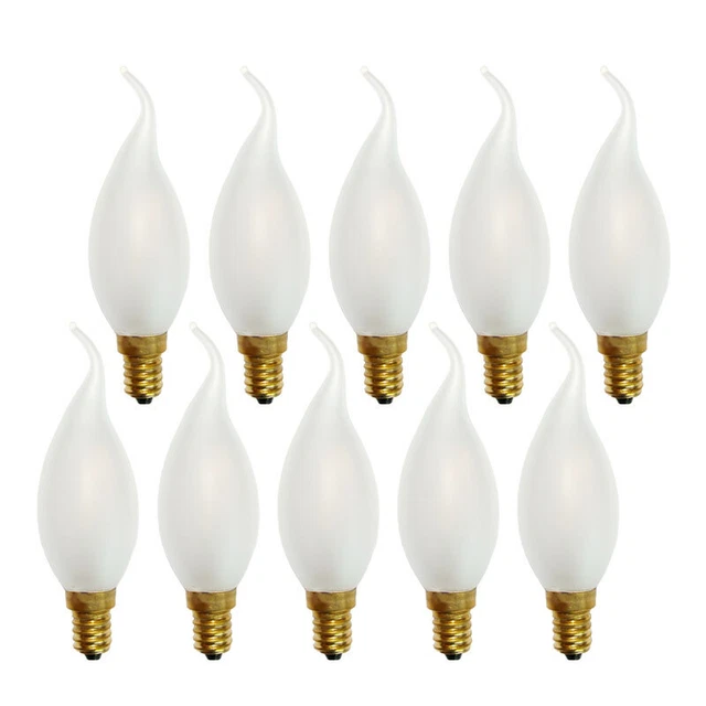 10 x LED Filament Windstoß Kerze 4W = 40W E14 MATT extra warmweiß 2200K DIMMBAR