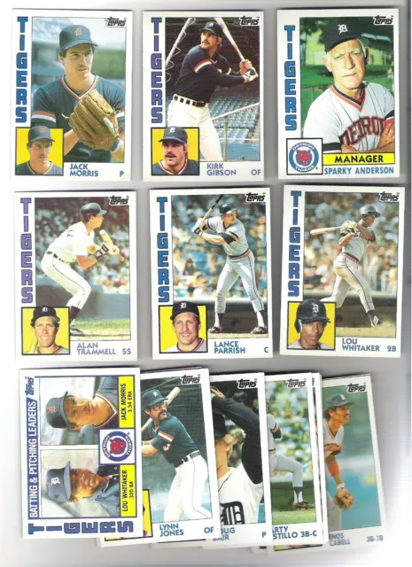 1984 Topps Baseball MLB cards - Pick your Team Set with Traded