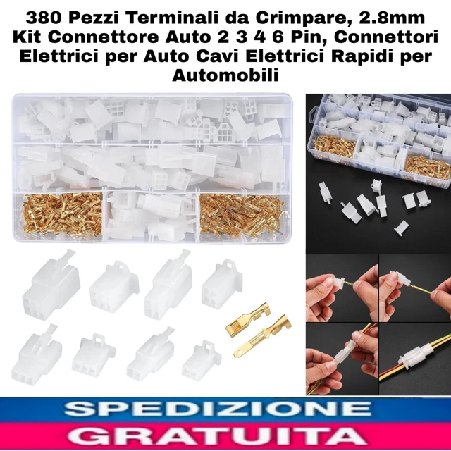 Kit Connettori Elettrici 315 Pezzi - Terminali A Crimpare Per Cavi Auto, Maschio E Femmina - Foto 8