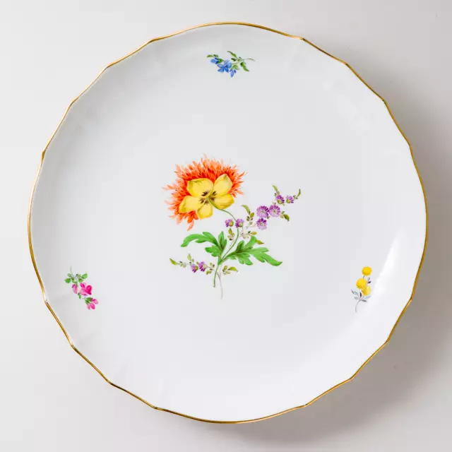 Meissen Kuchenschale Bunte Blume 2 28 cm 2. Wahl unbeschädigt