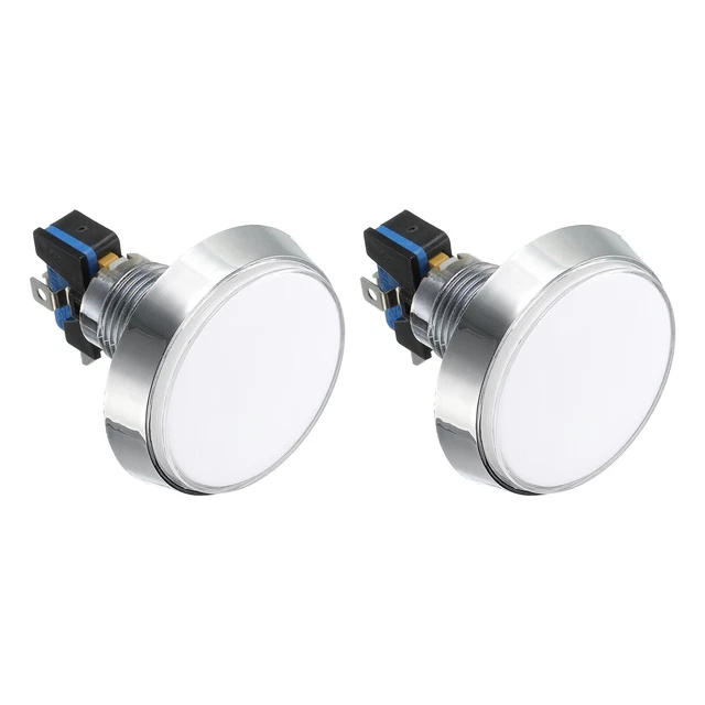 Heschen Bouton Poussoir Rond 16mm Momentané 1NO 1NC Avec Lampe LED - Lot De 5 (Rouge, Orange, Vert, Bleu, Jaune 24V)