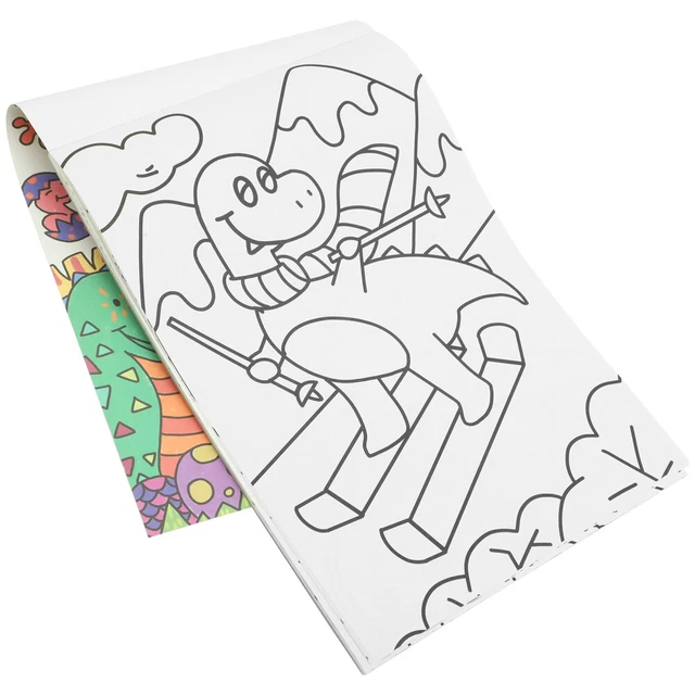 Los niños utilizan libro de dibujos animados, libro de graffiti inacabado, divertido