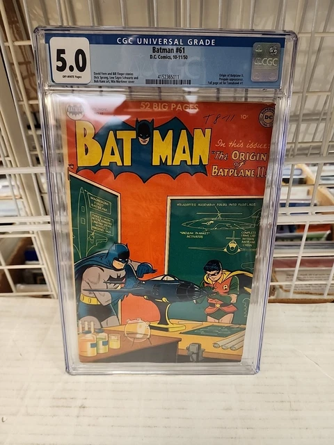 1950 DC Comics Batman 61 CGC 5.0 OW Origin Of The Batplane II Golden Age