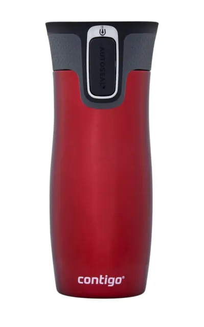 Contigo - West Loop Autoseal Travel Mug, Steel Vacuum Flask, Red, 470ml