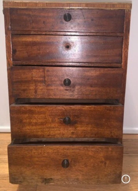 Antique 5 Drawer Oak Medical Apothecary Cabinet Vanity Jewelry Box Drug Store