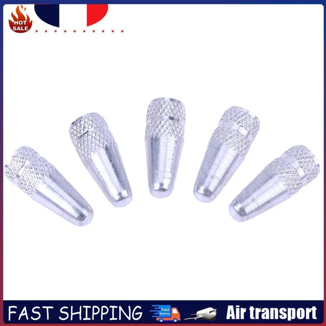 5 Bouchons De Valve Vélo Presta En Aluminium Rouge - Légers, 18x6x6 Mm, Lot De 5
