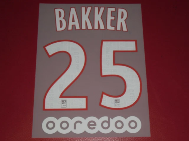 Nameset Flocage Officiel Bakker Psg/Paris Home Ligue 1 2019/2020