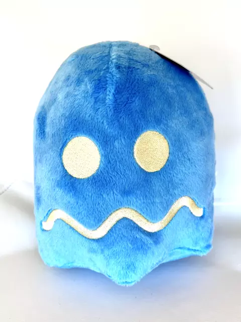 Pac Man Vulnerable Blue Ghost 7" RARE Large Plush Stuffed Namco Toy NEW w/Tag