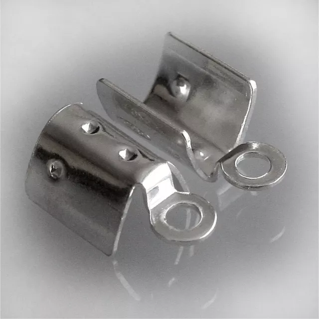 1 Pair Sterling 925 Silver Folding Crimp Ends Necklace End Caps Fittings Finding