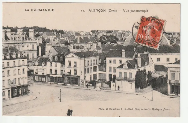 ALENCON - Orne - CPA 61 - vue panoramique - Commerces Charcuterie de la Place