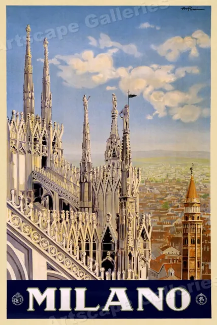 Milan Italy - Vintage Style 1920s Italian Travel Poster - 24x36