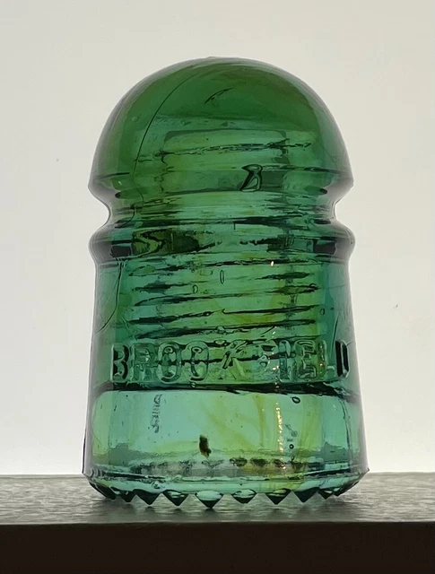 BROOKFIELD CD-102 Pony AMBER SWIRLED Glass Insulator Sharp Drips