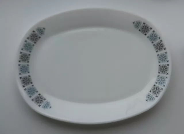 Vintage JAJ Pyrex Chelsea Pattern Oval Steak Plates 12" x 9"