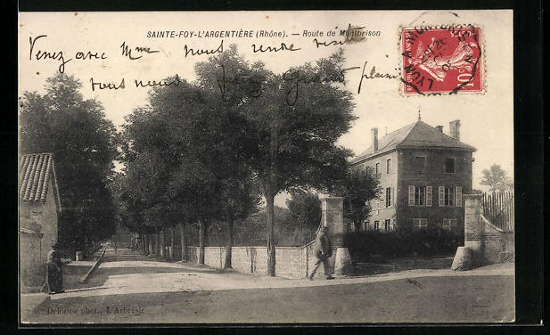 CPA Sainte-Foy-L´Argentière, Route de Montbrison