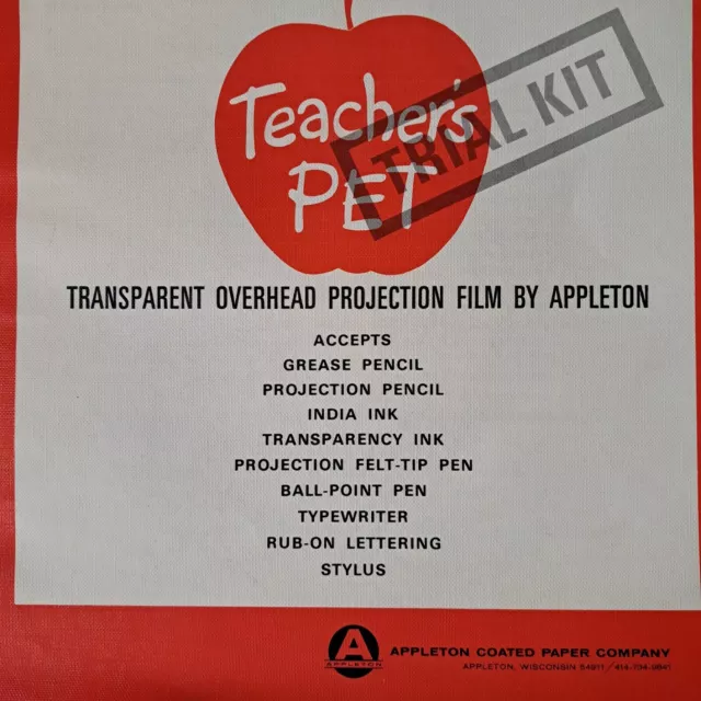 Teacher's PET Trial Kit Transparent Overhead Projection Film By Appleton Coated