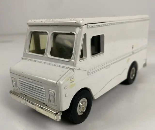 ERTL Grumman Olson Kurbmaster Toy Truck Coin Bank White No Logo Missing Plug USA