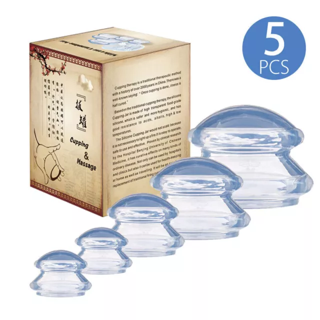 6Pcs Anti Cellulite Silicone Medical Vacuum Massage Cupping Cups Therapy Set AU