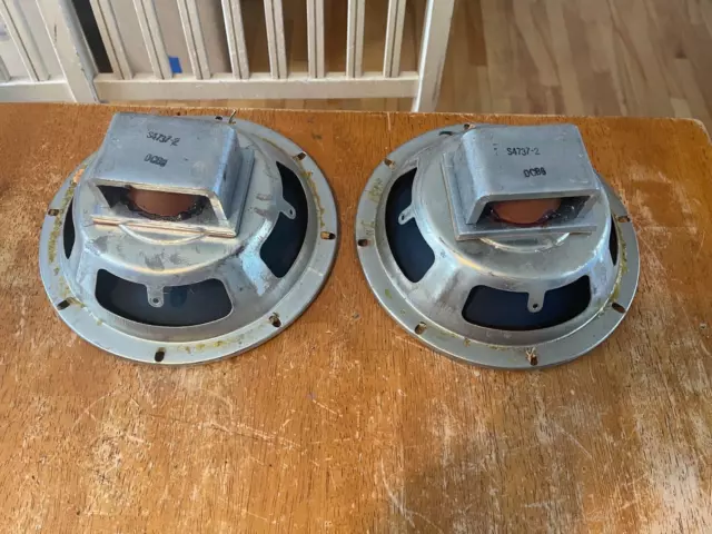 Vintage MARSLAND 8" ALNICO woofer speakers matched pair 8 ohms BLUE CONES