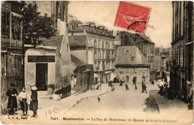CPA PARIS (18e) La Rue du Mont-Cenis. le Manoir de la Belle Gabrielle (563567)