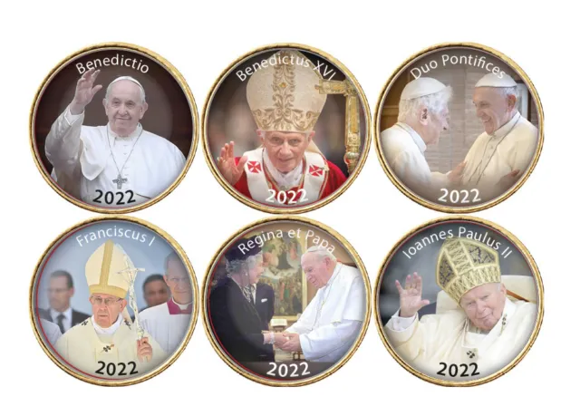 Série complète 2022 - 50 cents - commémoratives - Papes au Vatican - 32303