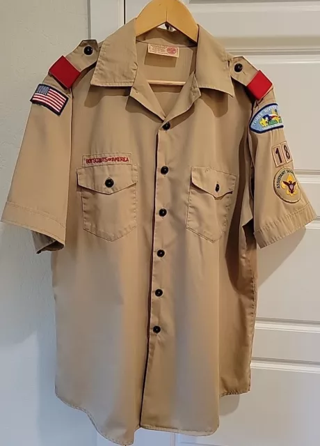 Boy Scout BSA UNIFORM SHIRT Mens  Large Short Sleeve Assistant Scoutmaster