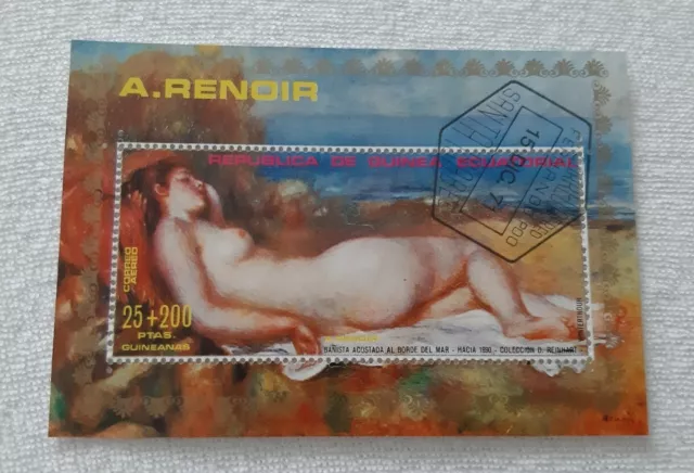 Äquatorialguinea - Michel Block-Nr. 55 "Akt von Renoir" aus 1973 - gestempelt