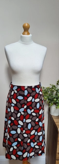 Gonna con corda Hobbs taglia 10 lunghezza ginocchio cotone rosso brillante blu
