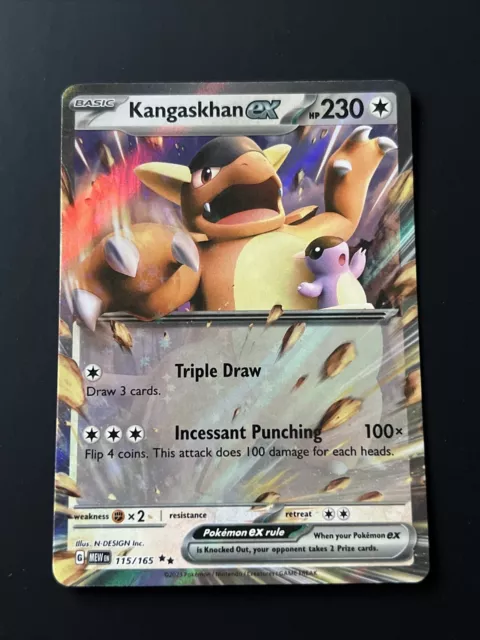  Pokemon - Kangaskhan ex 190/165 - Pokemon 151 - Full Art Ultra  Rare - Single Card : Toys & Games