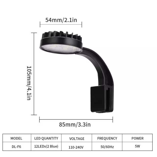 Aquarium Light Clip-on Lamp Grow Lights Aquatic Lighting Fish Tank LED Grass