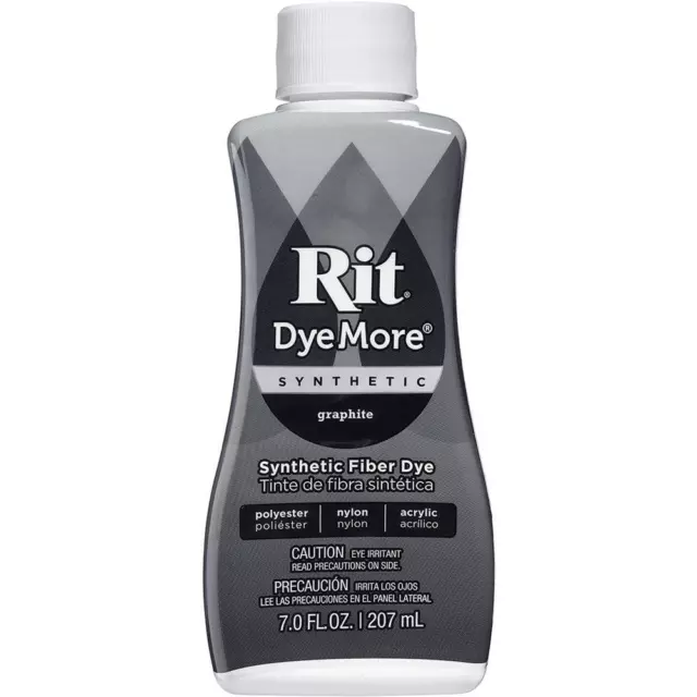 New Rit Liquid DyeMore Synthetic Fabric Dye - 207ml - GRAPHITE BLACK