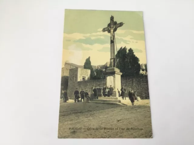 CPA 34 Hérault - Magalas - Croix de la mission et tour de Perulhan