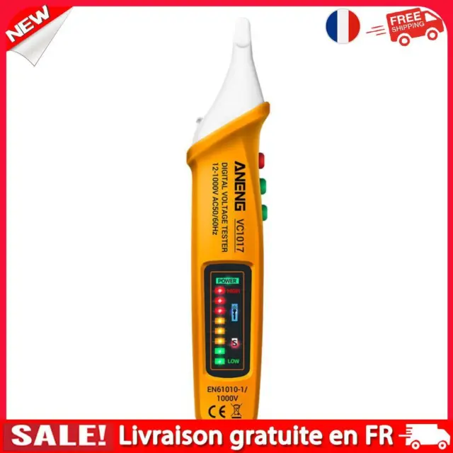 VC1017 Non-contact LED Electric Tester Digital AC Voltage Detector (Yellow)