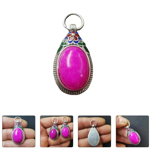 Chakra Stones Crystal Pendant Jade Pendant Statement Necklace Pointy