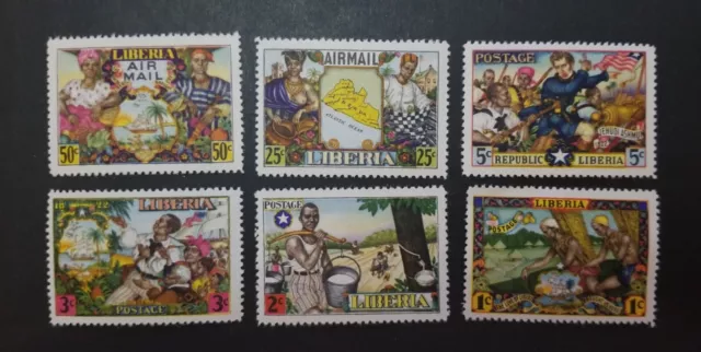 LIBERIA Scott 309-12 C63-64 MINT MNH OG Stamp Lot Set T42