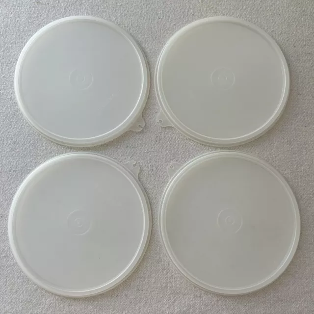 Tupperware Replacement Lids 227-22 Seal Clear Set of 4 Round 6” Made In USA