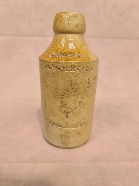 Antique/Vintage H W Stevens Globe Works Colchester Stoneware Bottle