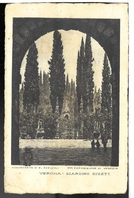 VERONA (874) - VERONA Giardino Giusti. Acquaforte di E. Fagiuoli - Fp/Vg 1935