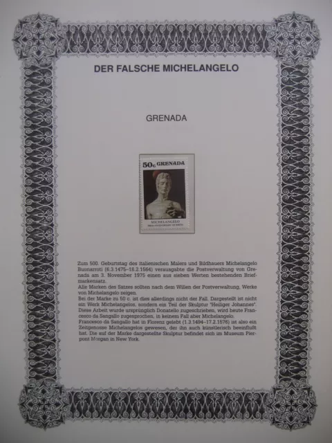 Irrtümer auf Briefmarken / Grenada 1975 Mi 713 : Michelangelo - Hl. Johannes