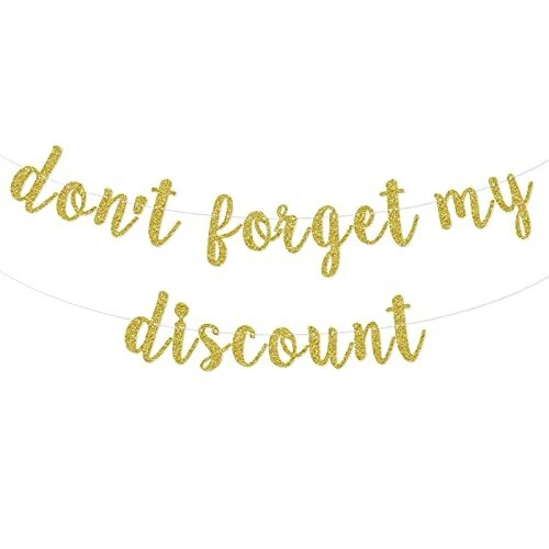 Don't Forget My Discount Banner, Retirement Party Decorations Supplies for Wo...